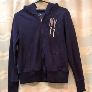 American Eagle Outfitters Dark Blue Eagle Fleece Hoodie